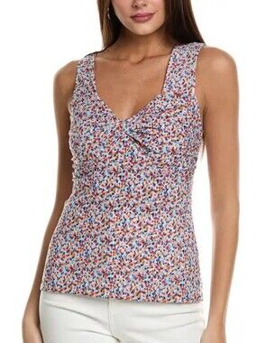 cabi Bustier Tank Top Medium Multicolor Mesh Twist Front Sleeveless Colorful NEW